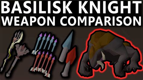 Osrs basalisk knight - Full d'hide with imbued Slayer helm makes knives a great option. Stack ranging accuracy as much as possible and you'll kill then faster than with a crossbow. Have to use mirror shield so knives or toktz throwing rings are best options. 0. Iggyxx.